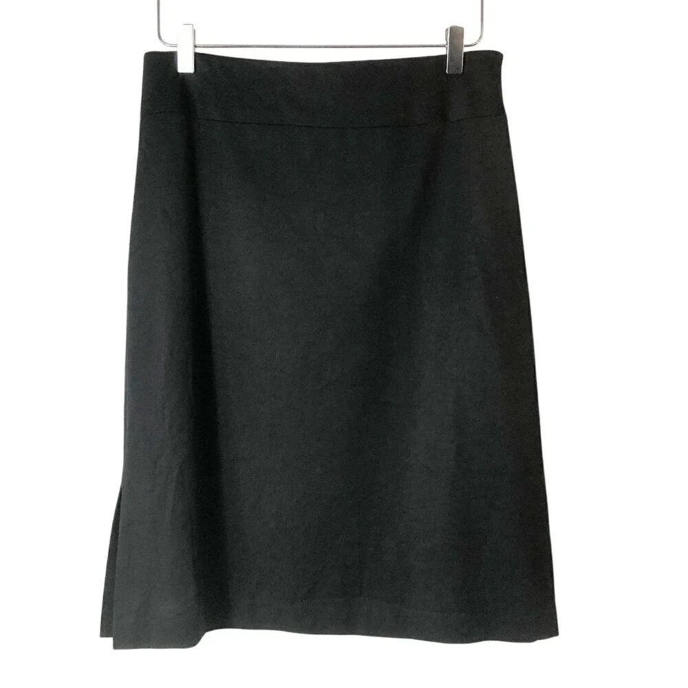 Banana Republic Wool Blend Essential Pencil Black Midi Stretch‎ Skirt Size 6
